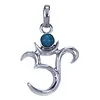Zilver hanger aum turkoois