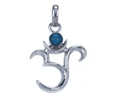 Zilver hanger aum turkoois