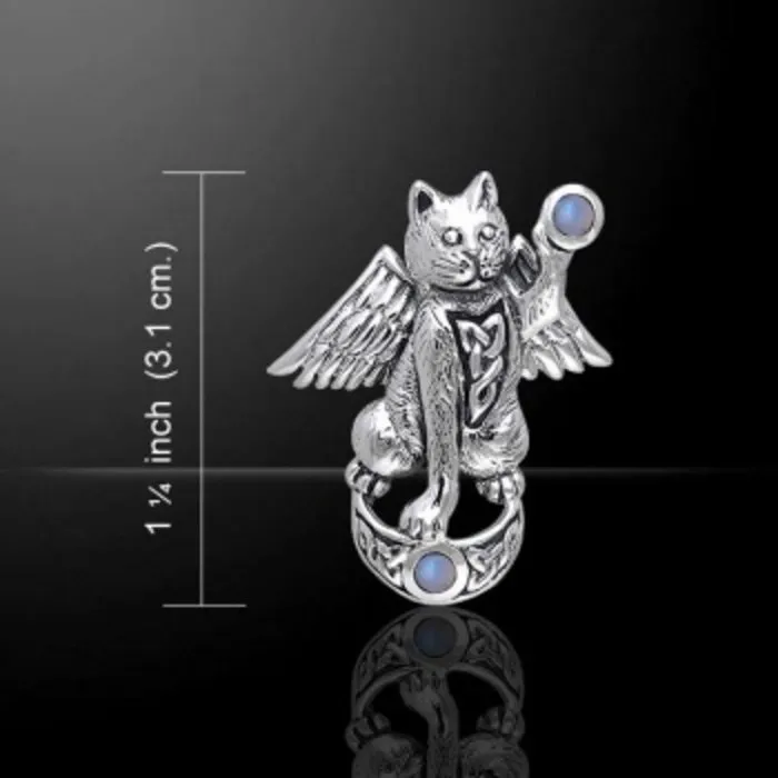 Magische engel kat met maansteen