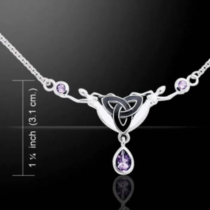 Danu godin halsketting met Amethist - 925 sterling zilver