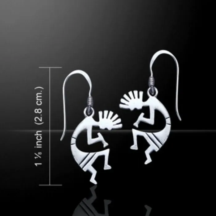 Kokopelli oorbellen van zilver