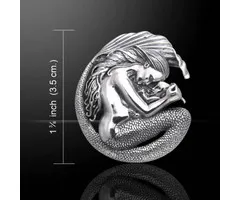 Moeder zeemeermin zilveren hanger