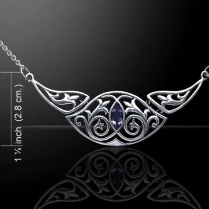 Keltische knoop halsketting met Amethyst steentje - 925 sterling zilver