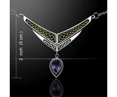 Celtic hanger zilver-goud met amethyst