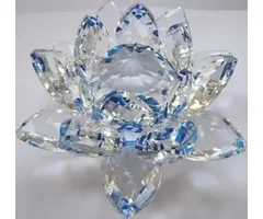 Kristallen lotus blauw klein