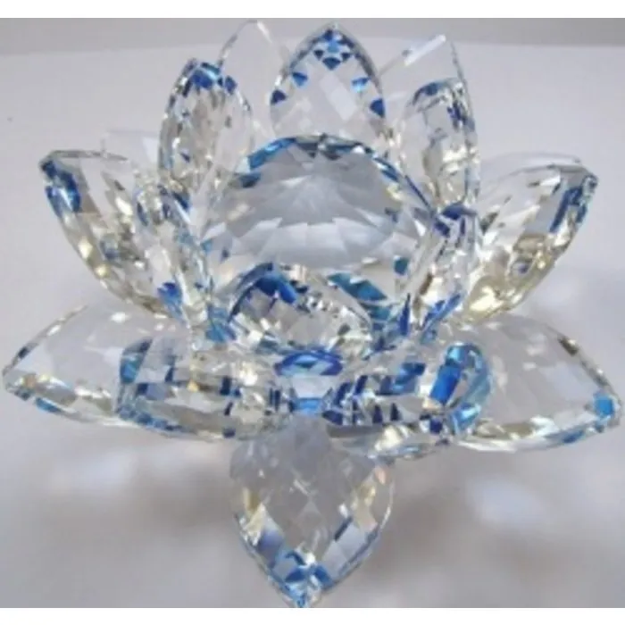 Kristallen lotus blauw klein