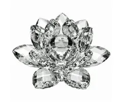 kristallen lotus klein wit op standaard