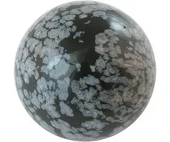 Edelsteen bol sneeuwvlok Obsidiaan 4 cm