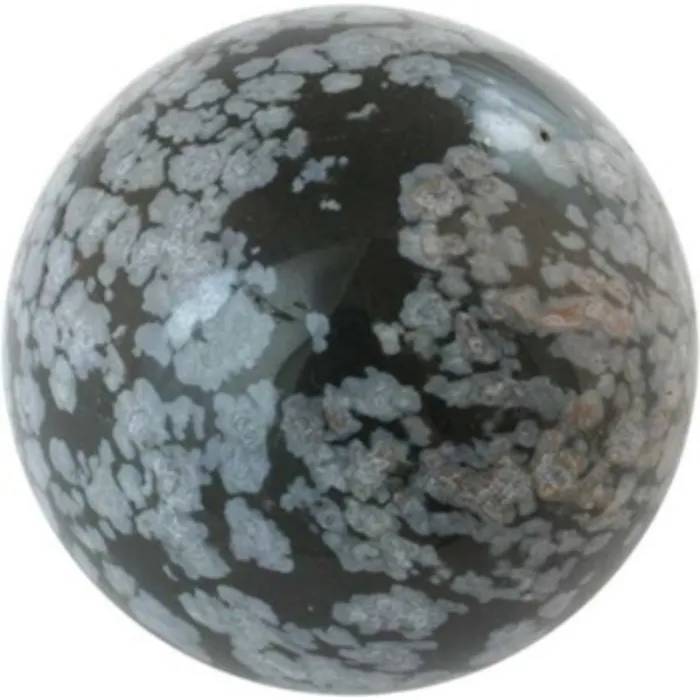 Edelsteen bol sneeuwvlok Obsidiaan 4 cm
