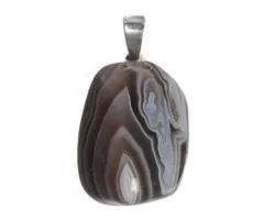 Agaat hanger met zilveren haakje