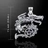 Hanger draak met pentagram zilver