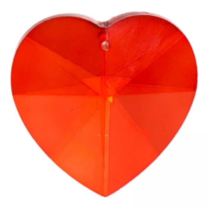 Regenboogkristal hart rood A kwaliteit
