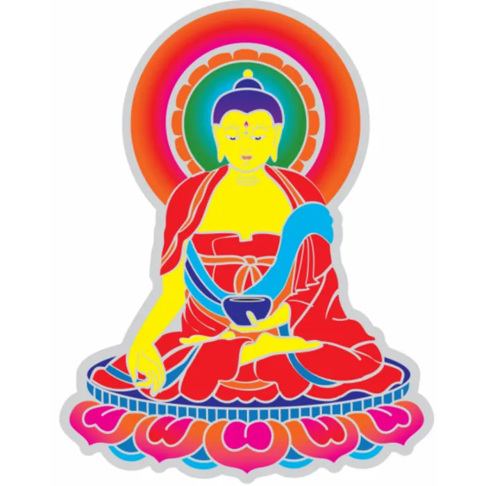 Raamsticker mediterende boeddha