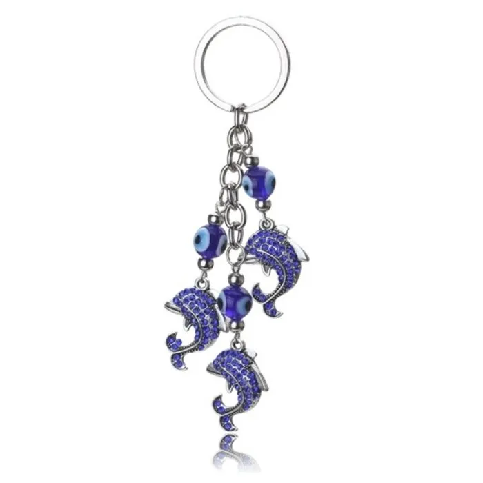 Dolfijn sleutelhanger met boze oog