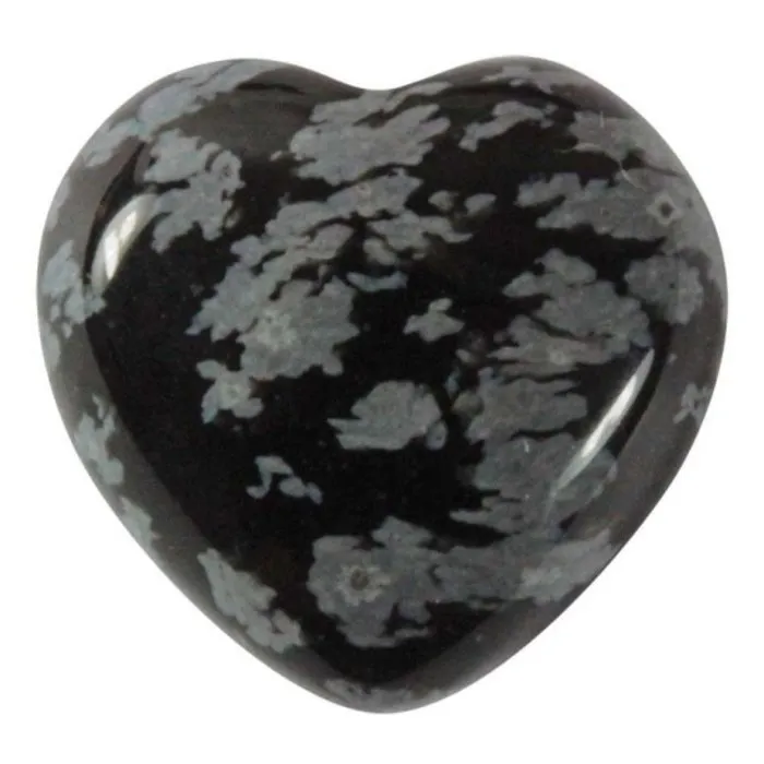 Hart sneeuwvlok obsidiaan klein 1,5 cm