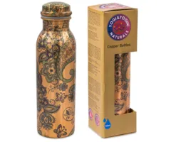 Koperen drinkfles paisley geprint