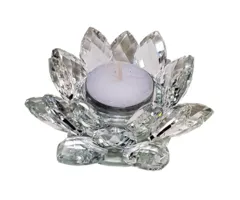 Lotus kaarshouder kristal Middel