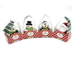 Kerstfiguur in zakje met kaartje