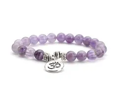 Armband amethyst met ohm teken