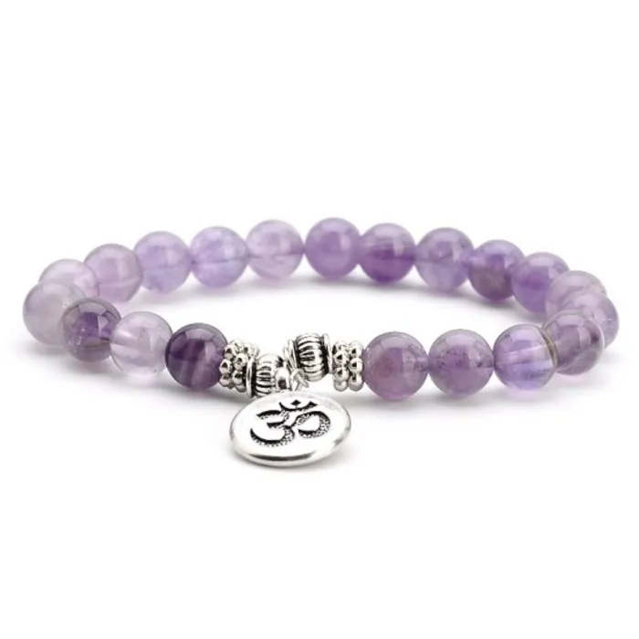 Armband amethyst met ohm teken