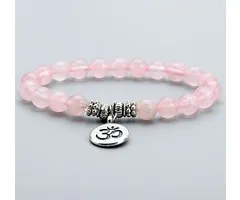 Armband Rozenkwarts met ohm teken