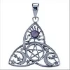 Zilver hanger Pentagram en amethyst