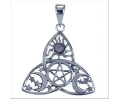 Zilver hanger Pentagram en amethyst