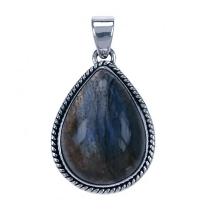 labradoriet hanger zilver