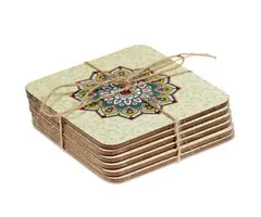 Onderzetters mandala groen 6 stuks