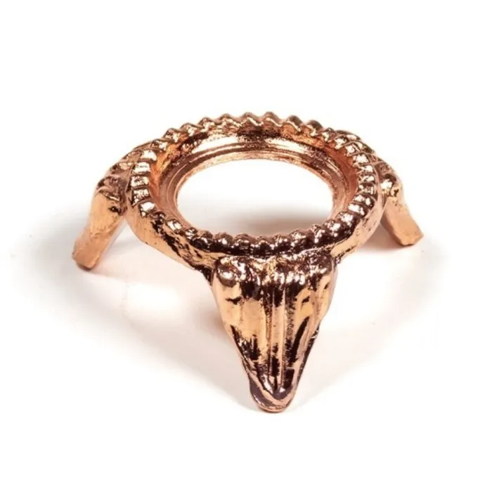 Standaard voor edelsteen bollen koperkleur