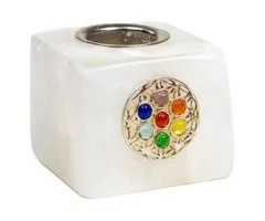 Kaarshouder kubus seleniet bloem des levens