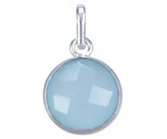 Hanger rond aqua chalcedoon