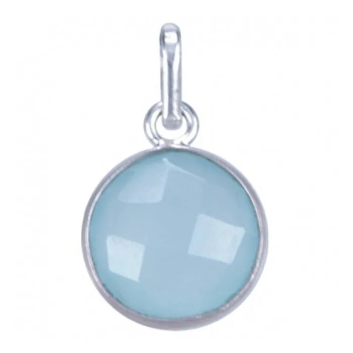 Hanger rond aqua chalcedoon