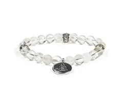 Mala armband bergkristal elastisch met boeddha