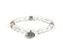 Mala armband bergkristal elastisch met ohm