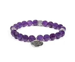 Mala armband amethist elastisch ohm