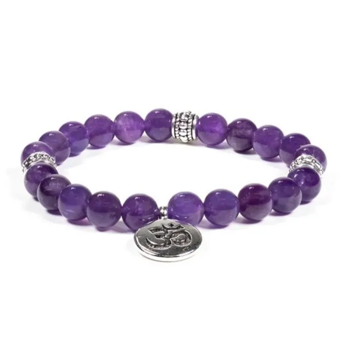 Mala armband amethist elastisch ohm