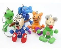 Sleutelhanger met houten dieren