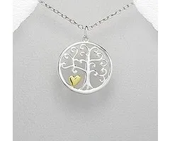 Hanger levensboom met gouden hartje