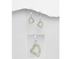 Oorbellen hart peridoot zilver