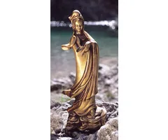 Kwan yin beeldje messing 22 cm
