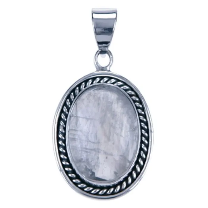 Zilver hanger maansteen ovaal