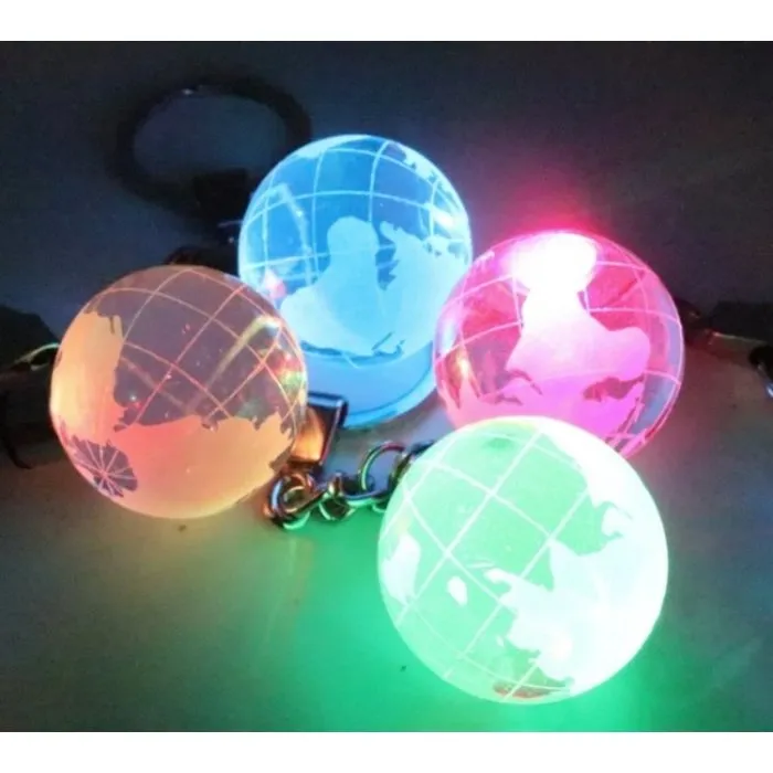 Sleutelhanger wereldbol met ledlicht