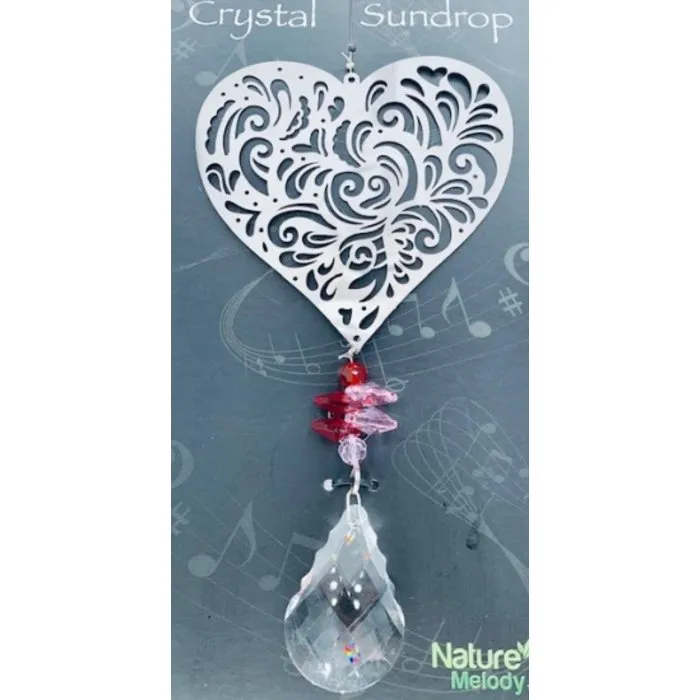 Hanger hartje met een regenboogkristal