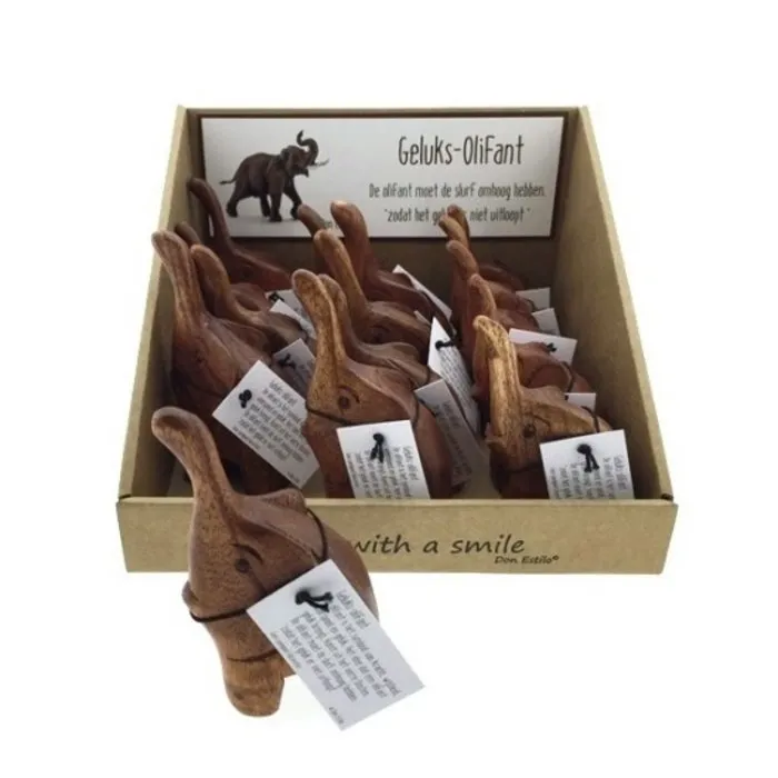 Geluks olifant hout