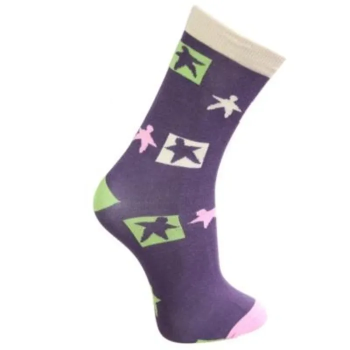 Bamboe sok dansende figuren maat 42-46