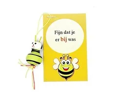 Kaartje met grote bij - fijn dat je er bij was