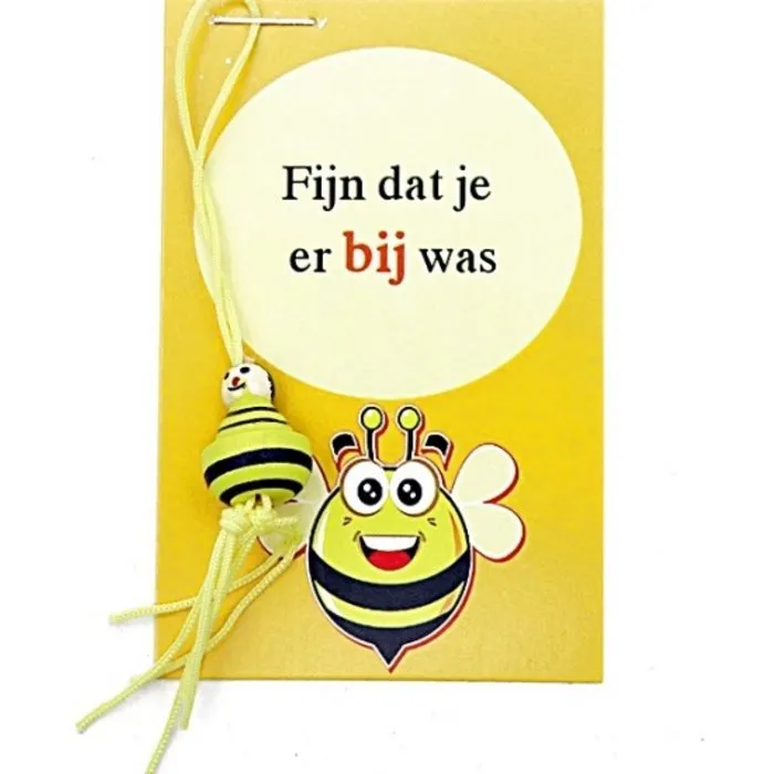 Kaartje met kleine bij - fijn dat je er bij was