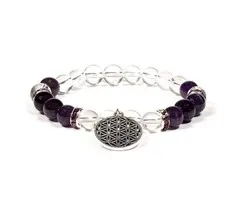 Armband bergkristal amethist bloem des levens