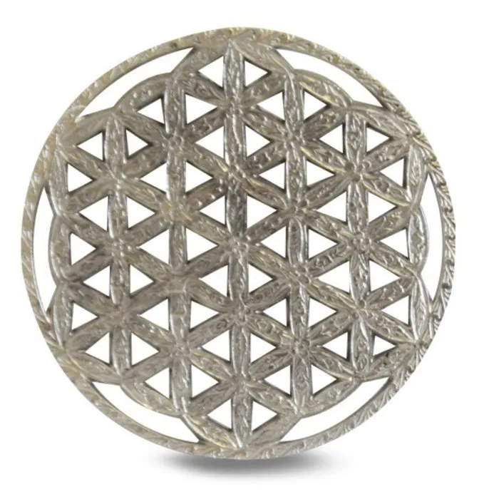 Flower of life metaal zilverkleur